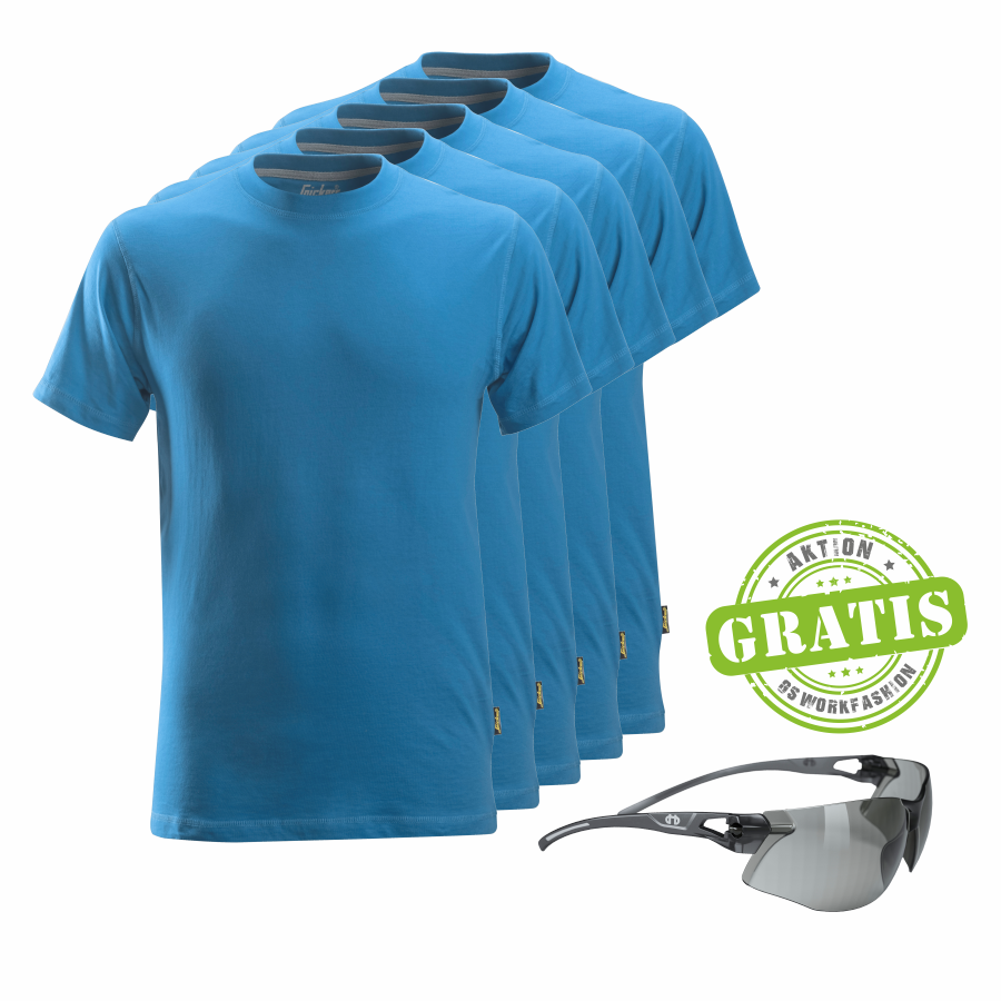 2502 Snickers T-Shirt 5er Pack+gratis Schutzbrille