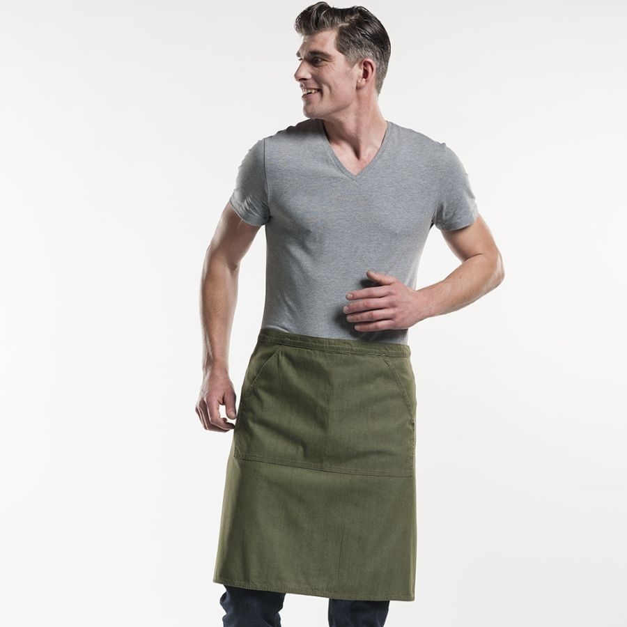 482 Chaud Devant® Bistroschürze Pouch Green Denim