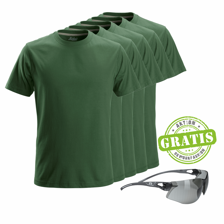 2502 Snickers T-Shirt 5er Pack+gratis Schutzbrille