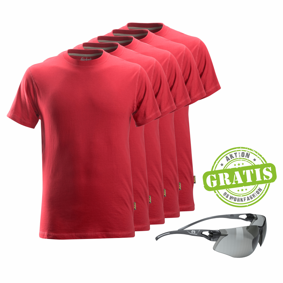 2502 Snickers T-Shirt 5er Pack+gratis Schutzbrille