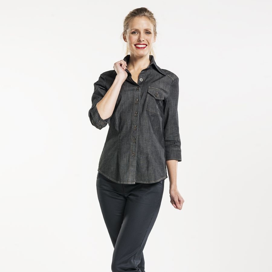 630 Chaud Devant® Blouse Women Antra Denim 3/4 Arm