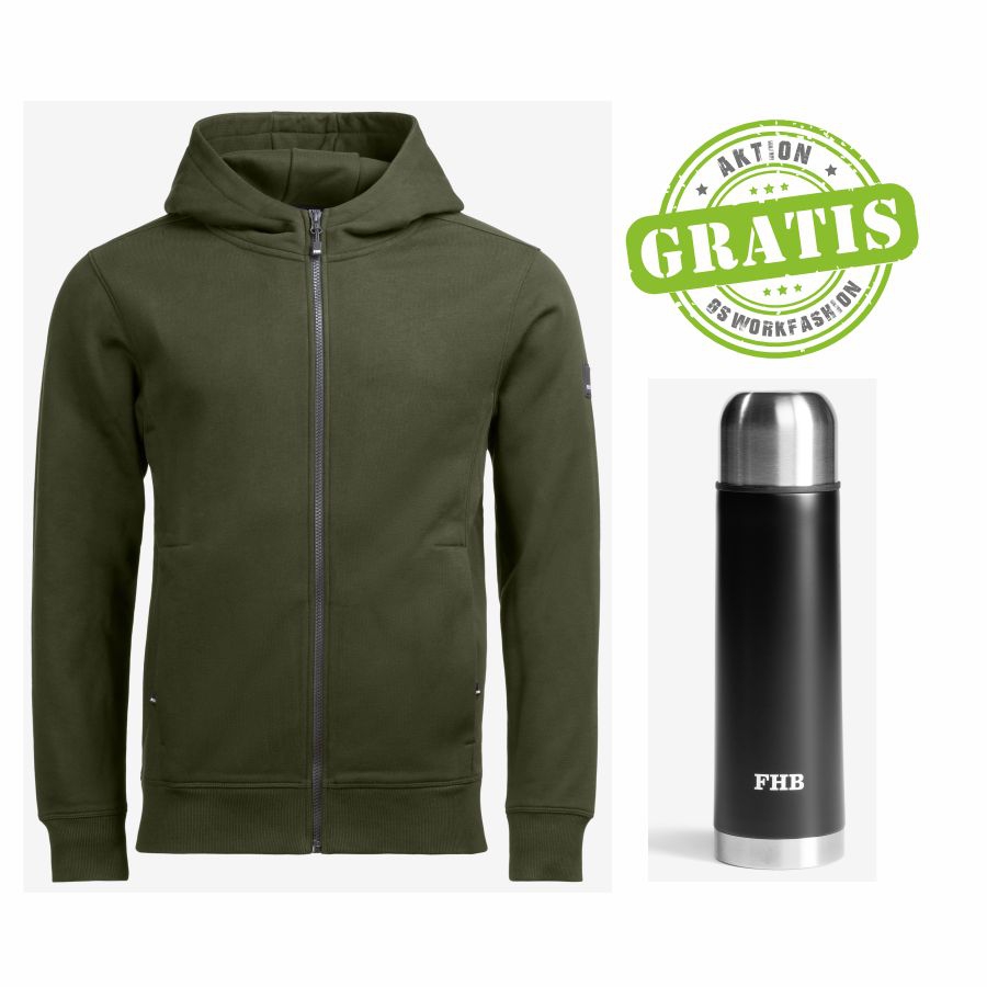 820130 FHB Hoodiejacke Quentin + Thermoskanne