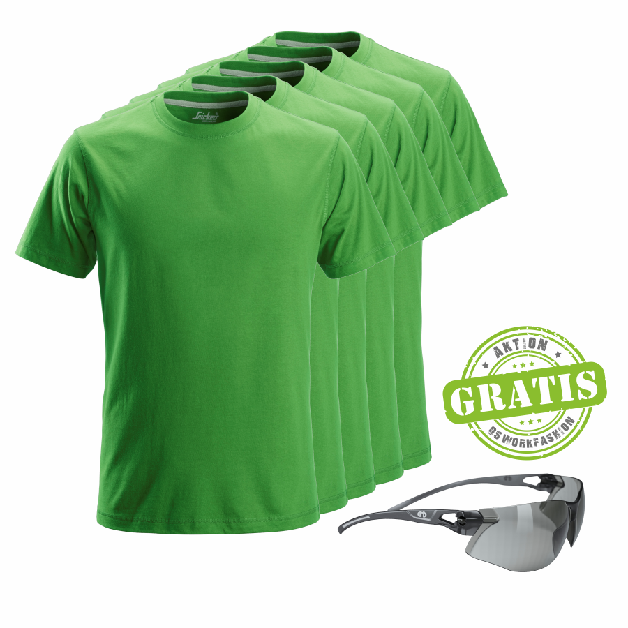 2502 Snickers T-Shirt 5er Pack+gratis Schutzbrille