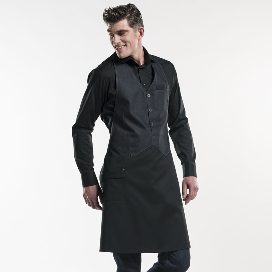 678 Chaud Devant®Westenschürze Barista Black Denim