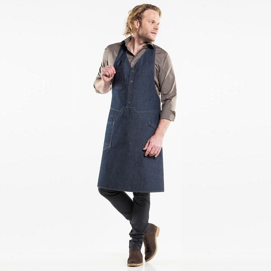 637 Chaud Devant® Latzschürze Bistro Blue Denim