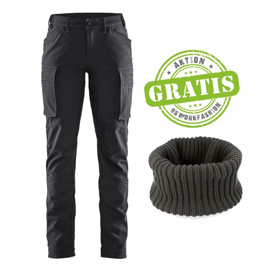 7177 Blakläder® Damen Softshell Winterhose + Schal