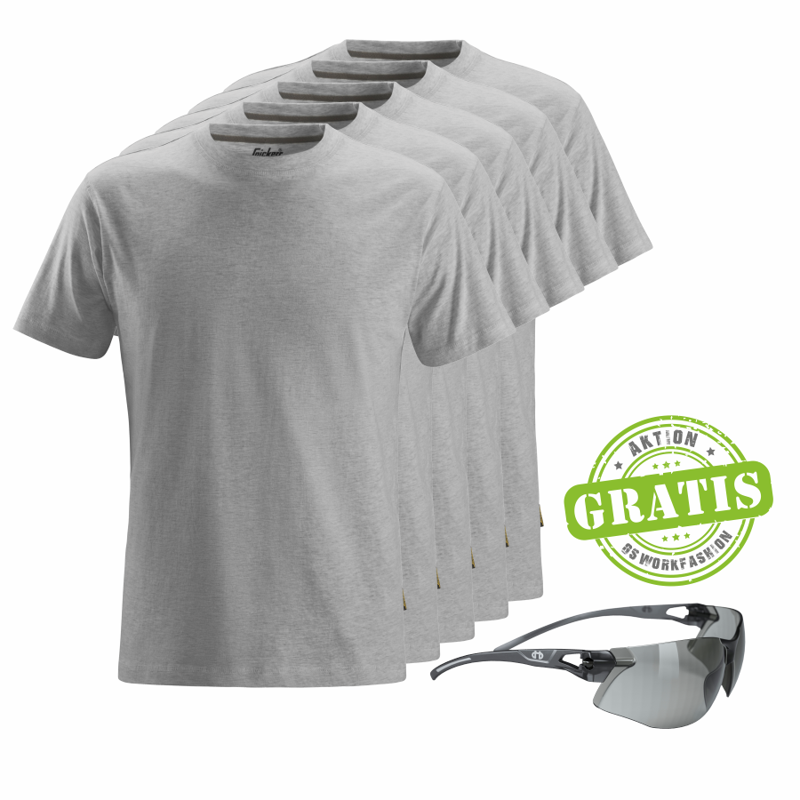 2502 Snickers T-Shirt 5er Pack+gratis Schutzbrille